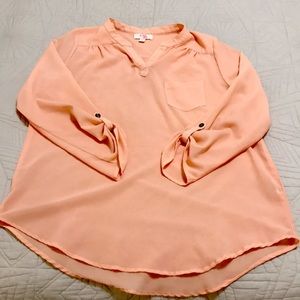 Juniors XL Blush chiffon top